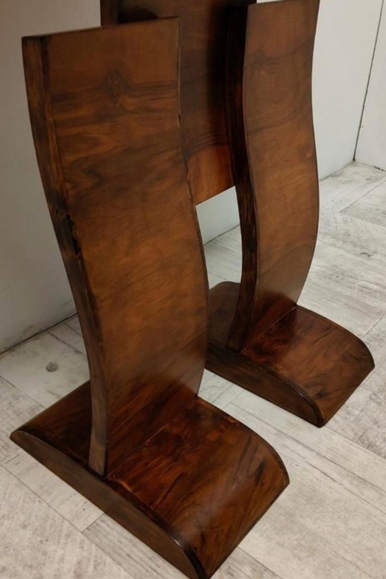 Image 1 of Art Deco Console Table – Walnut Wood – 1940s/50s