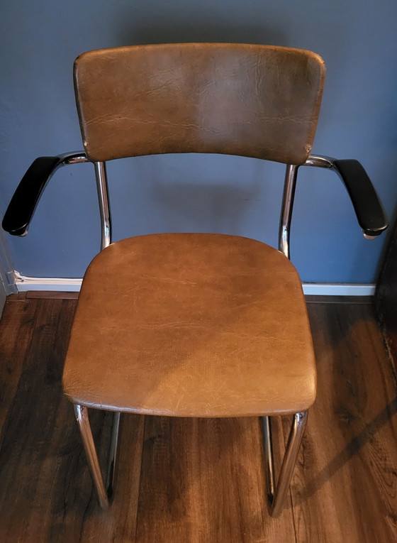 Image 1 of Gispen 207 tubular frame chair Willem Hendrik Gispen 1940's