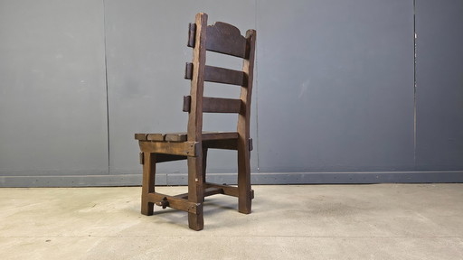 Sedie da pranzo brutaliste vintage, set di 6 - anni '60