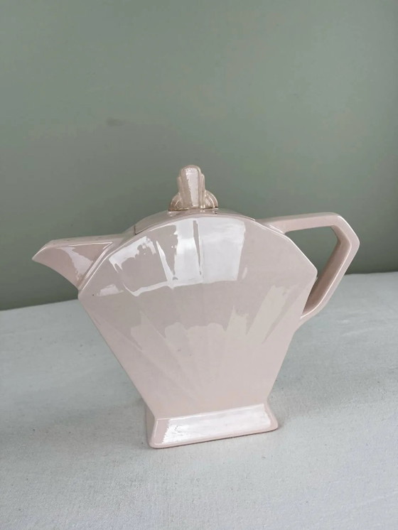 Art Deco rosa Teekanne – Küchenzubehör, Porcelain (photo 9 of 11)