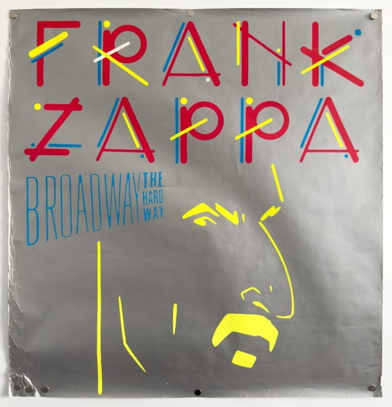 Image 1 of 🎸 Affiche originale de Frank Zappa - "Broadway the Hard Way" (1988) | Format carré ~40 × 40 cm Plakat