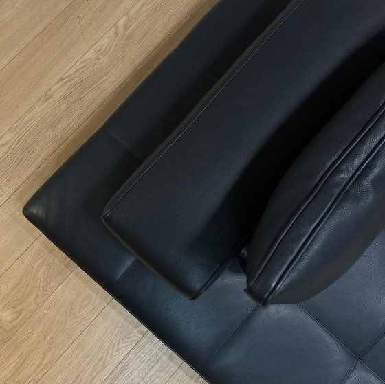 Minotti Lawrence Element Schwarzes Leder (2x), 2 Sitzer Sofas, Modern (Foto 18 von 19)