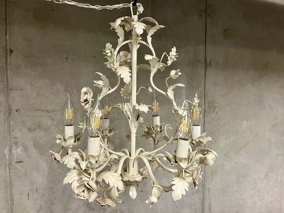 Image 1 of 🇮🇹 lustres en métal blanc / lustres de style florentin