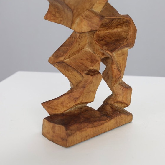 Image 1 of Escultura geométrica abstracta de madera de J. Limperg, Países Bajos, 1956.