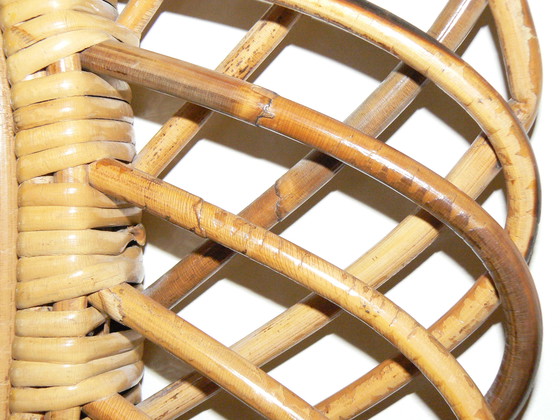 Image 1 of Fraaie Vintage Rotan Spiegel van Franco Albini  60's