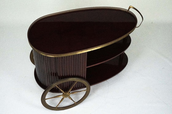 Image 1 of Mid-Century Italian Bar Cart with Shutter, 1950s