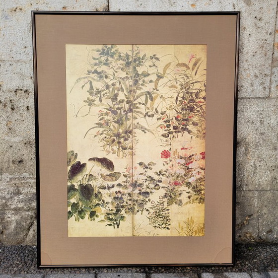 Image 1 of Afdruk op papier, fragment van “Zomer- en herfstbloemen”, Tawaraya Sōtatsu, Rimpa-school, jaren 90 - Japan