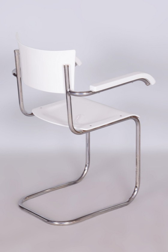 Restauriertes Bauhaus-Stuhlpaar, von Mart Stam, Chrom, Deutschland, 1930er Jahre – Sessel, Metal, Chrome (photo 4 of 10)