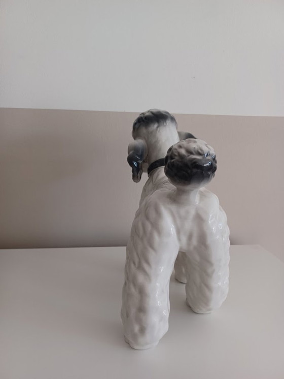 Image 1 of Vintage '80 XL Poedelbeeld. Handbeschilderd keramiek. 