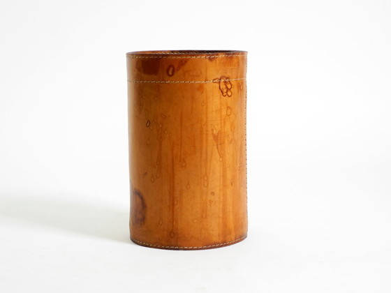 Image 1 of Beautiful 1960s leather paper bin by Torben Ørskov & Co Denmark