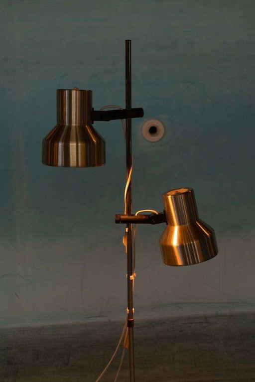 Lampadaire de l'ère spatiale 70s Lampadaire suédois vintage laiton