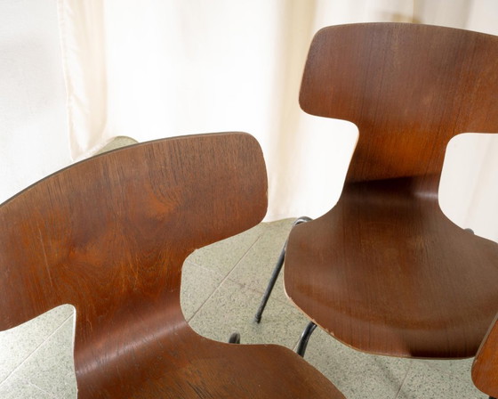 Image 1 of 6x Fritz Hansen Hammer Silla Arne Jacobsen