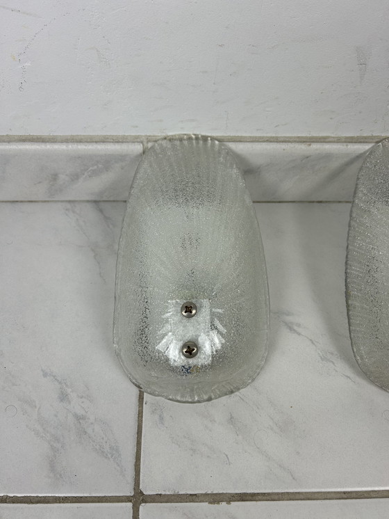 Image 1 of 2x vintage glass wall lamp shell Laguna Light