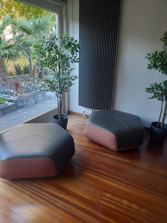 Image 1 of Sofá de diseño Luxury Leolux + 2 pufs