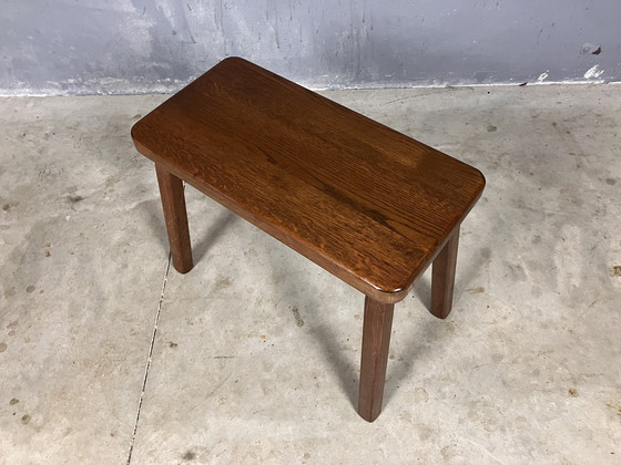 Image 1 of Eiken Seventies Brutalist Tafeltje Bankje