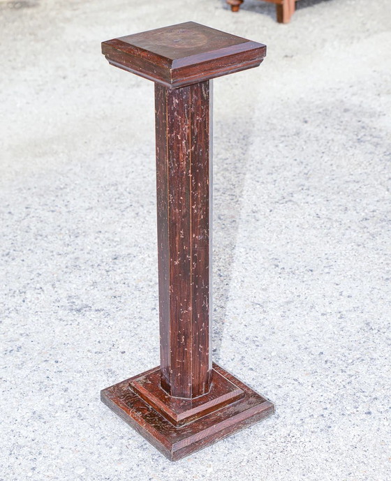 Mid-Century italienischer Massivholz-Pflanzensäule – Vintage (photo 3 of 7)