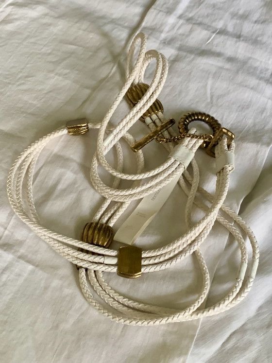 GEORGES RECH – Rara cintura vintage a tripla treccia (pelle e tessuto) anni '80 – Regali, Leather, Textile (photo 3 of 9)