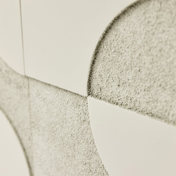 Image 1 of Vintage sideboard with relief surface, metal, Germany, 1960s