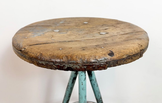 Image 1 of Green Industrial Workshop Stool, 1960s