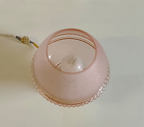 Lampadario Art Déco in porcellana e vetro rosa - Metà del XX secolo – Plafoniere, Glass (photo 6 of 8)