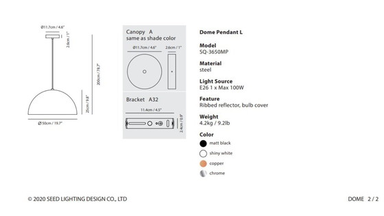 Image 1 of Suspension DOME de Seed Design (50 cm de diamètre)