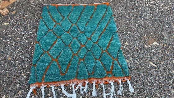 Image 1 of Beni Ouraine Teppich aus reiner marokkanischer Wolle, 2/3 m