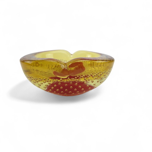 Galliano Ferro Murano Coupe en verre ambré Cendrier Italy