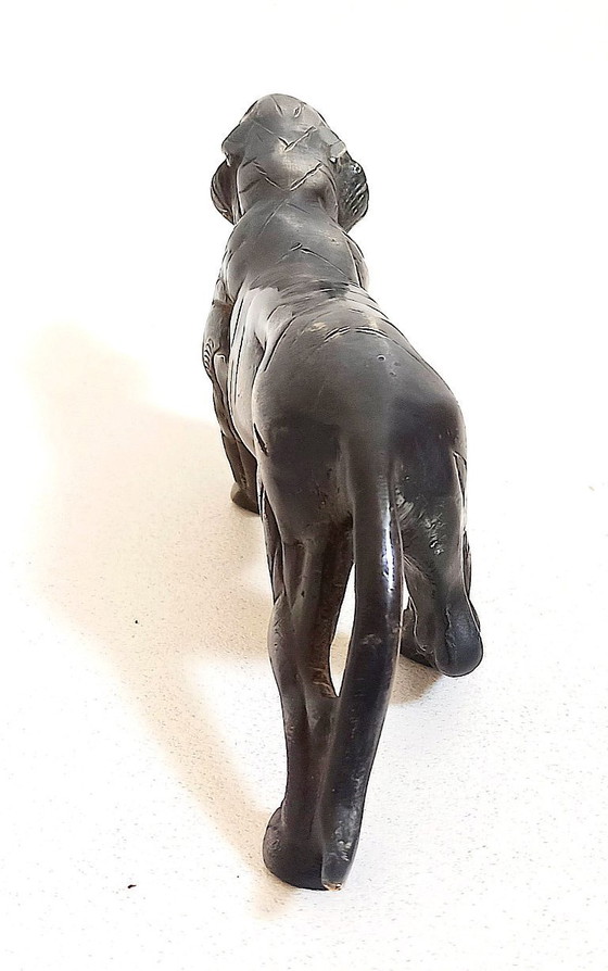 Image 1 of Fermacarte tigre in bronzo anni '50 Larghezza 22 cm
