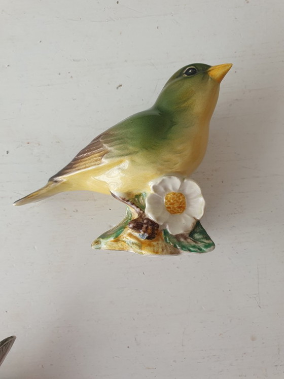 Image 1 of Beswick Vogelfiguren Grünfink und Weißkehlchen