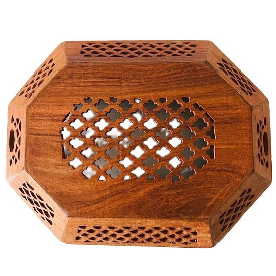Image 1 of Vassoio intagliato in legno d'epoca, teak orientale, anni '70