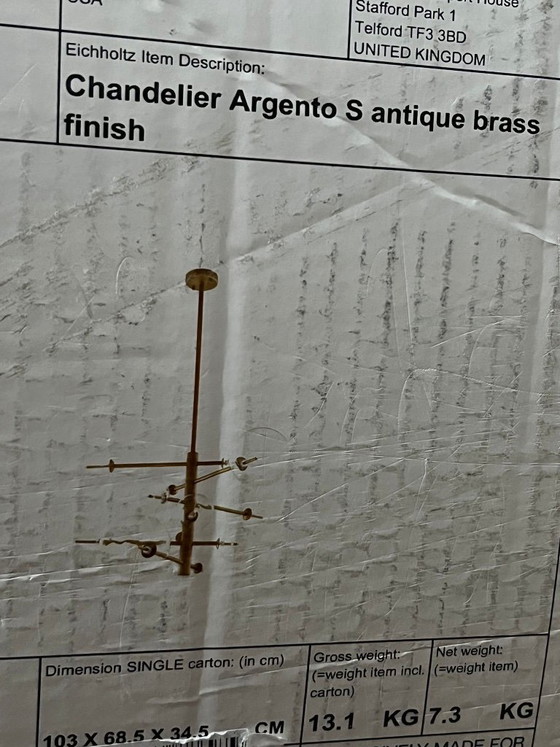 Image 1 of Lampadario Eichholtz Argentine S in ottone antico