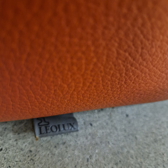 Image 1 of Leolux Bora Béta tweezitsbank leren bank oranje bank