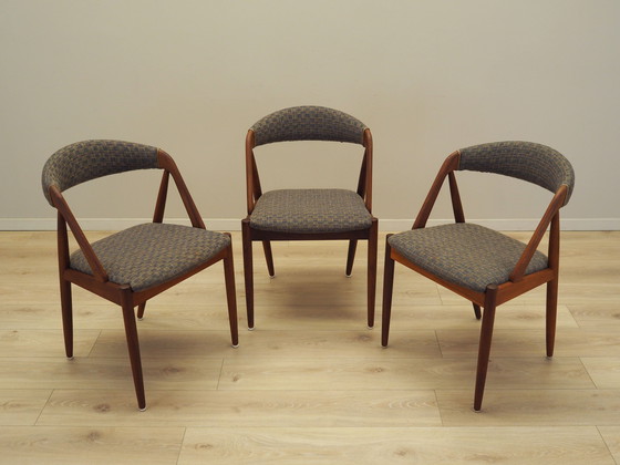 Image 1 of Set of three teak chairs, Danish design, 1970s, designer: Kai Kristiansen