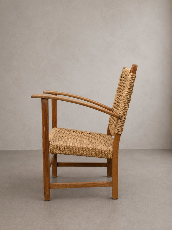 Poltrona francese vintage in corda – anni '50 – stile Audoux & Minet – Poltrone, Rattan, Wood (photo 4 of 7)