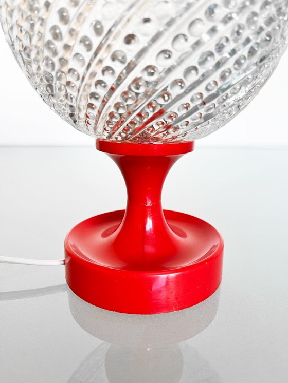 Image 1 of Vintage Hustadt Leuchten red table lamp
