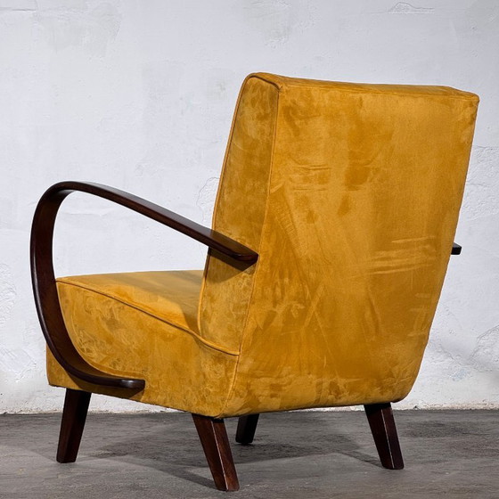 Een paar Jindrich Halabala Type C fauteuils, volledig gerestaureerd, jaren 1930. – Jindřich Halabala, Velvet (photo 7 of 17)