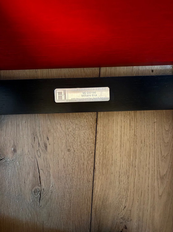 Image 1 of original Rietveld Originals Military Chair with matching Military Stool,