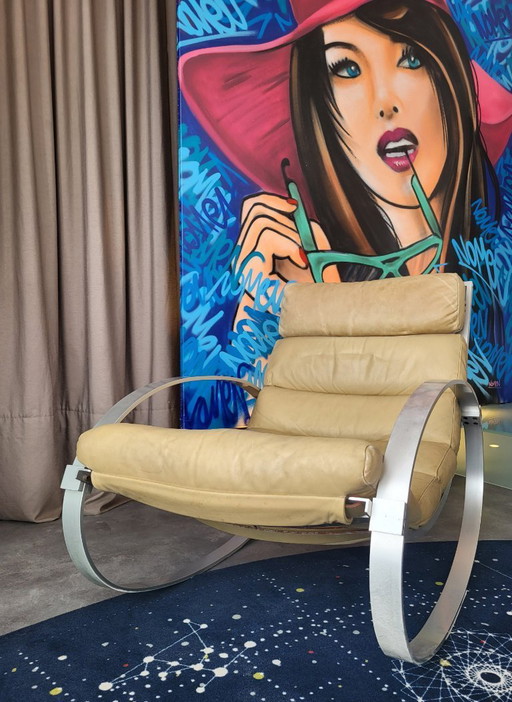 Sillón relax Kaufeld de diseño vintage | mecedora