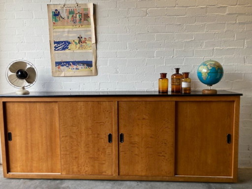 Vintage school cupboard sliding door cupboard dresser XL