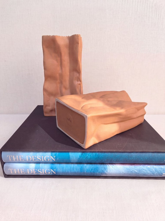 Rosenthal: Set of 2 "Paper Bag" Vases (Tapio Wirkkala) – Porcelain (photo 4 of 12)
