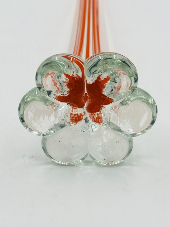 Image 1 of Vintage Murano-style blown orange glass soliflore