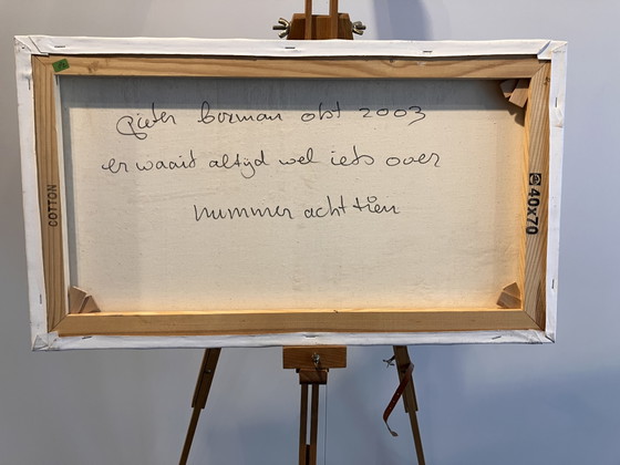 Image 1 of Modernes Gemälde von Pieter Boxman aus dem Jahr 2003, Nummer 18 aus einer Serie mit dem Titel: Something Always Blows Over