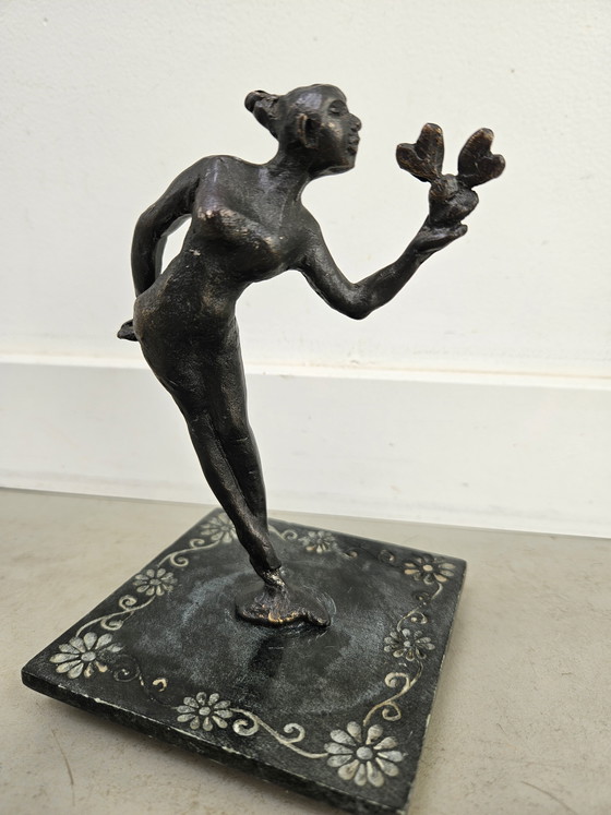 Image 1 of Vintage Bronzen beeld "Dansende Liefde" 
