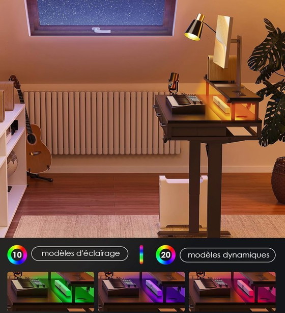 Image 1 of Escritorio eléctrico negro, 120 x 54 x 78 cm ¡Nuevo! ¡Adiós!