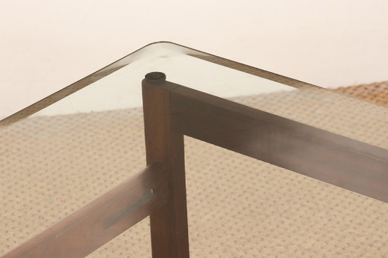 Image 1 of Danish Coffee Table in Rosewood and Glass by Arne Wahl Iversen 1960.