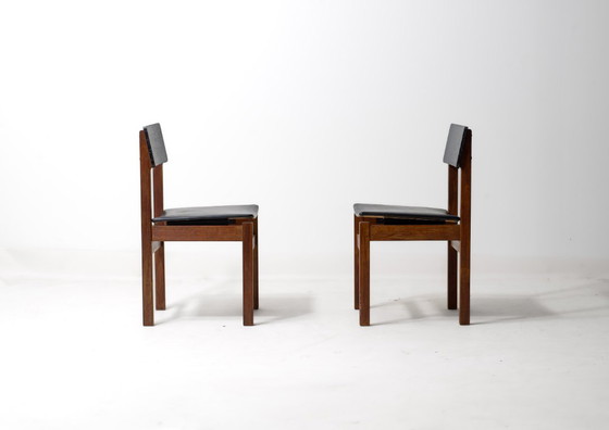 Mid-Century Set van 'Abstracta' stoelen van Jos De Mey – Eetkamerstoelen, Leather (photo 10 of 15)