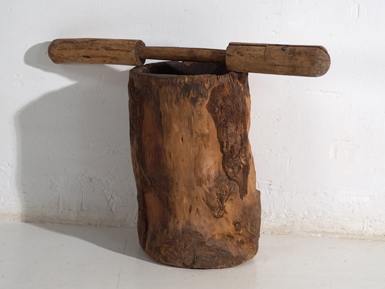 Large antique wabi-sabi style mortar and pestle (c.1920) #78 – Decorative Objects (photo 29 of 40)