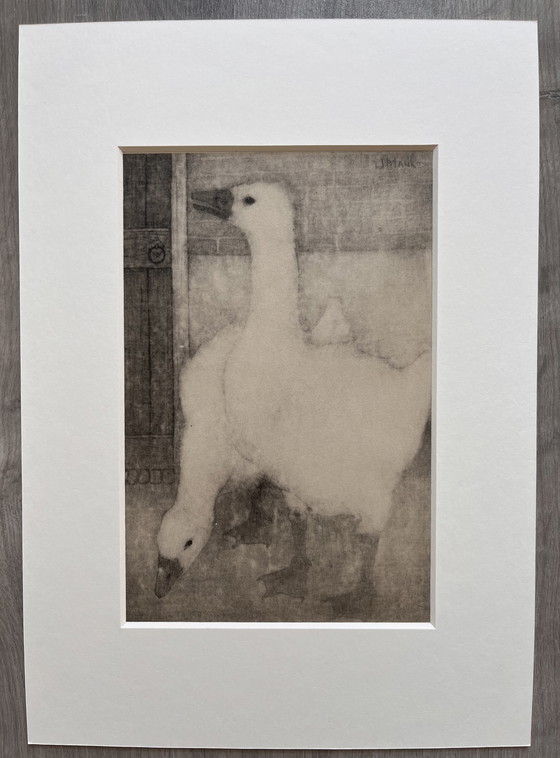 Image 1 of Jan Mankes 1889-1920 / Heliogravure 2 Geese 1923