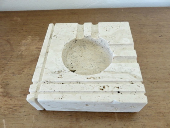 Image 1 of “Fratelli Manneli” travertine ashtray, design by Enzo Mari, Italy, 70s
