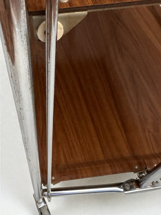 Image 1 of Raro carrello bar pieghevole a 3 livelli Bremshey Gerlinol Dinett – Germania anni '70